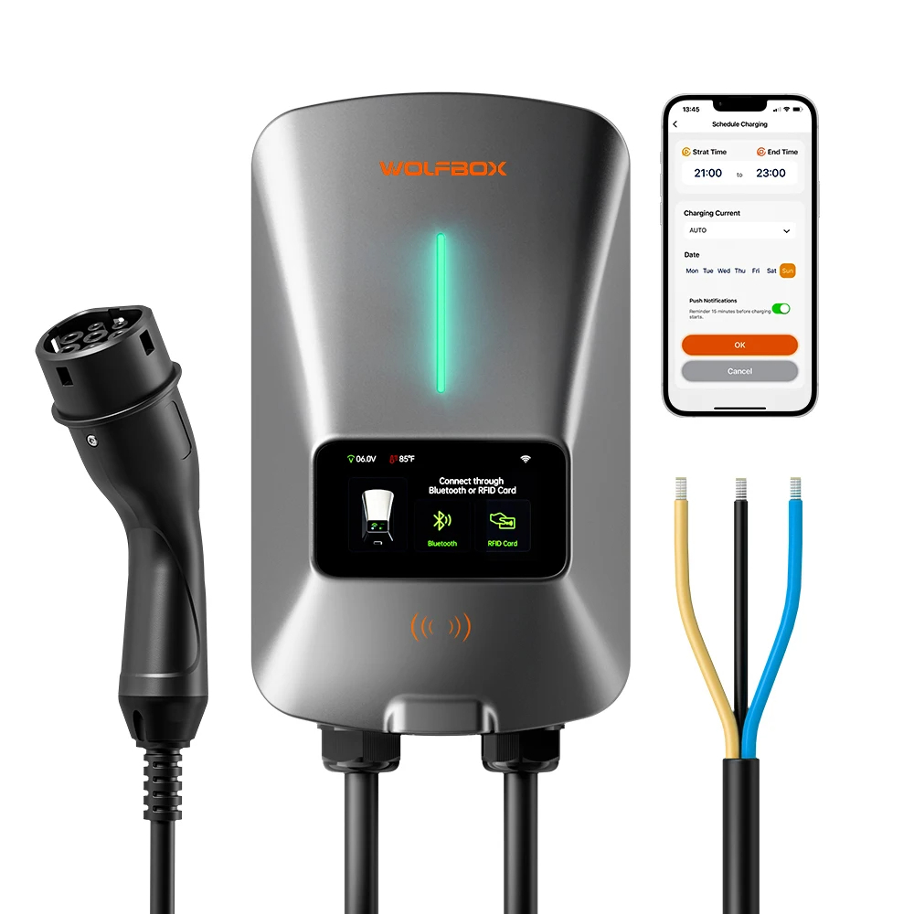 7KW Смарт зарядна станция за електрически автомобили WOLFBOX Type 2
